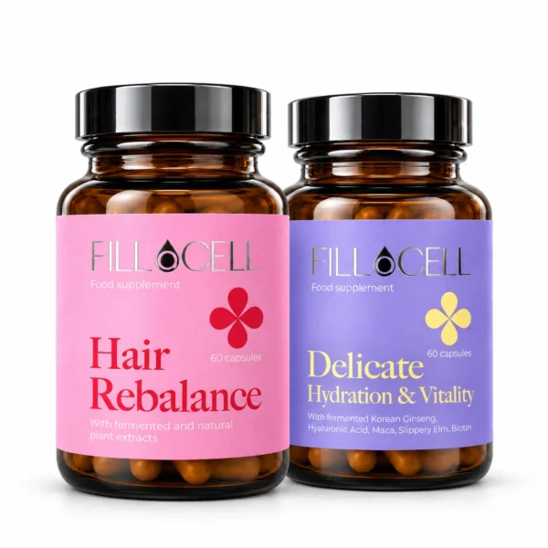 FILLaCELL rinkinys Švelni ir graži: Hair Rebalance ir Delicate Hydration & Vitality