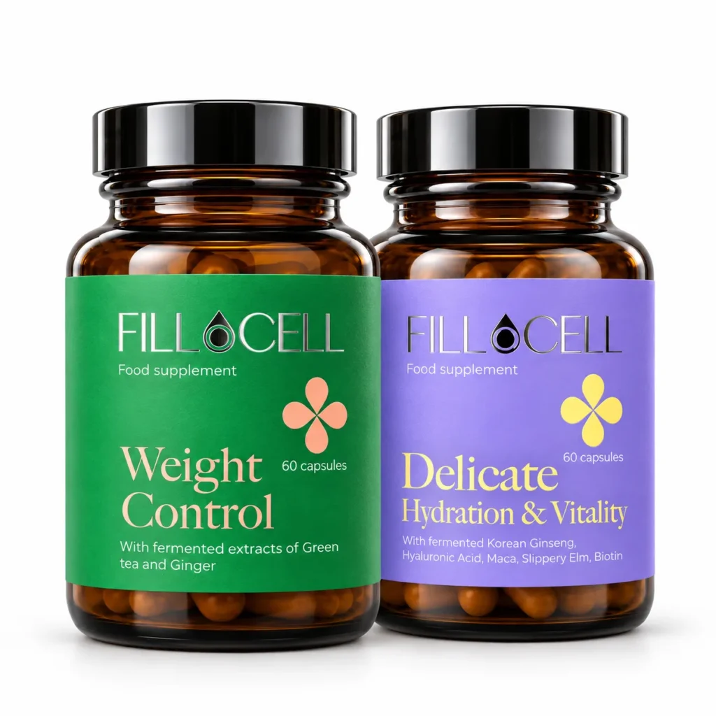 FILLaCELL rinkinys Lengva ir moteriška: Weight Control ir Delicate Hydration & Vitality